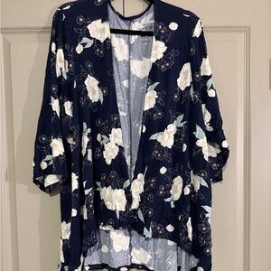 Torrid Navy and White Kimono Cardigan